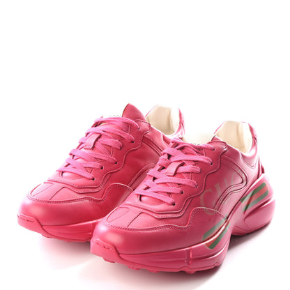 Gucci Calfskin Logo Womens Rhyton Sneakers 36.5 Box Pink 2 of 9