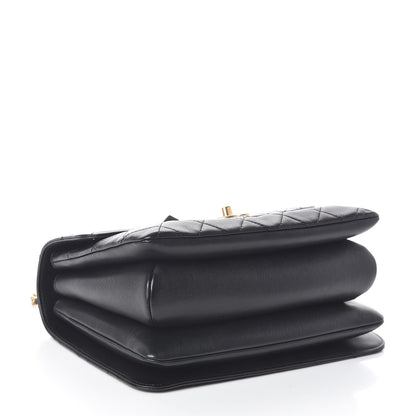 Chanel Calfskin Quilted Gold Top Handle Flap Black 4 of 10