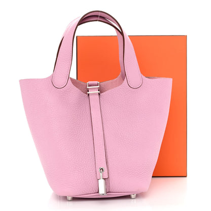 Hermes Taurillon Clemence Picotin Lock 18 PM Mauve Sylvestre 11 of 11