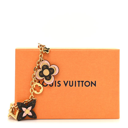 Louis Vuitton Brass Monogram Blooming Flowers Bag Charm Key Holder Rose Ballerine 6 of 6