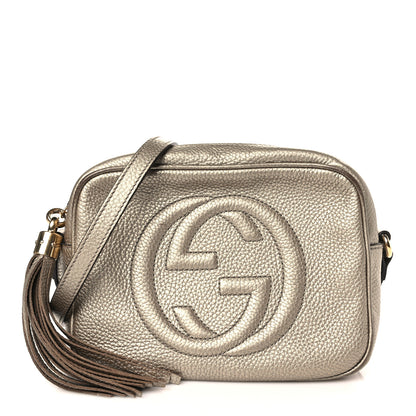Gucci Metallic Pebbled Calfskin Small Soho Disco Bag Golden Beige 1 of 10