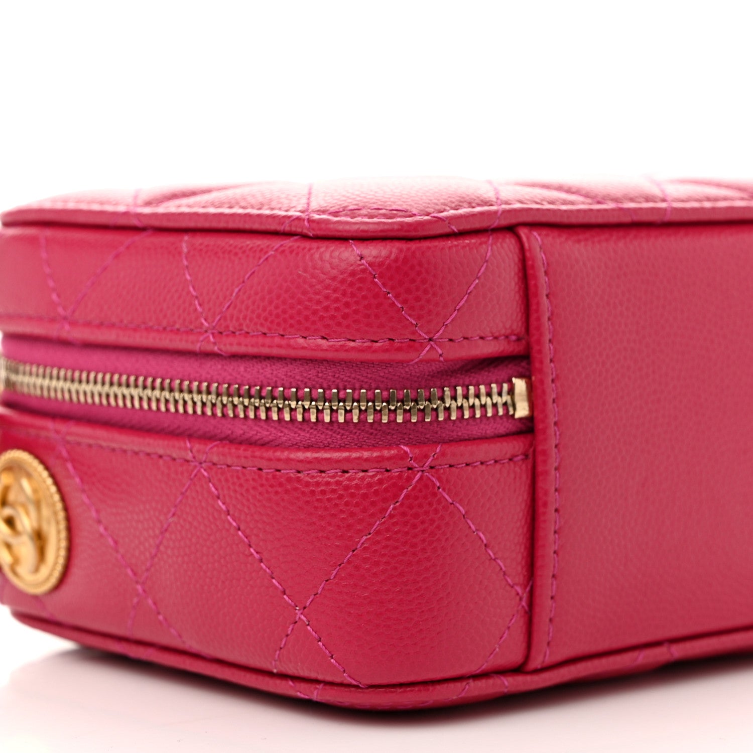Chanel Caviar Quilted Twist Your Buttons Clutch With Chain Fuchsia 9 of 10