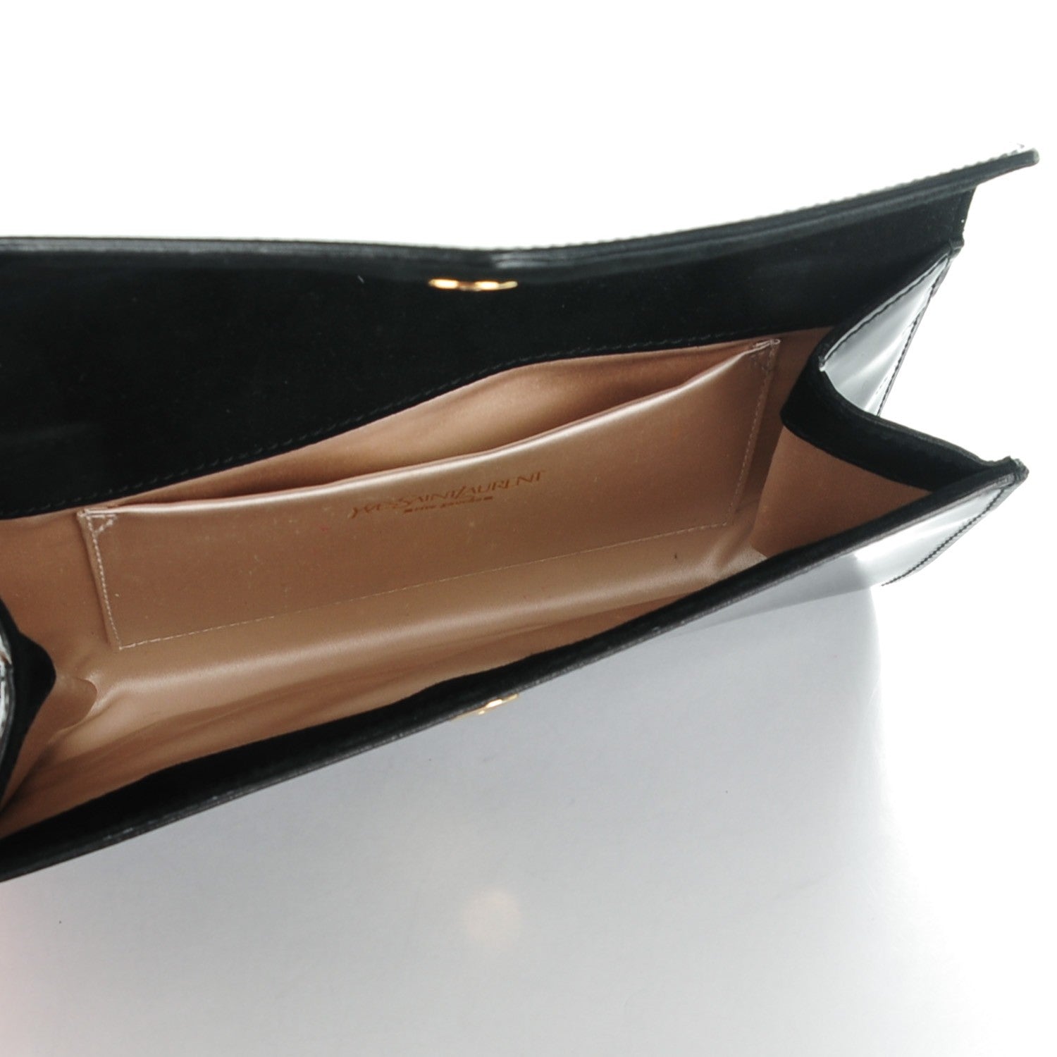 Saint Laurent Patent Y-Mail Clutch Black 6 of 8