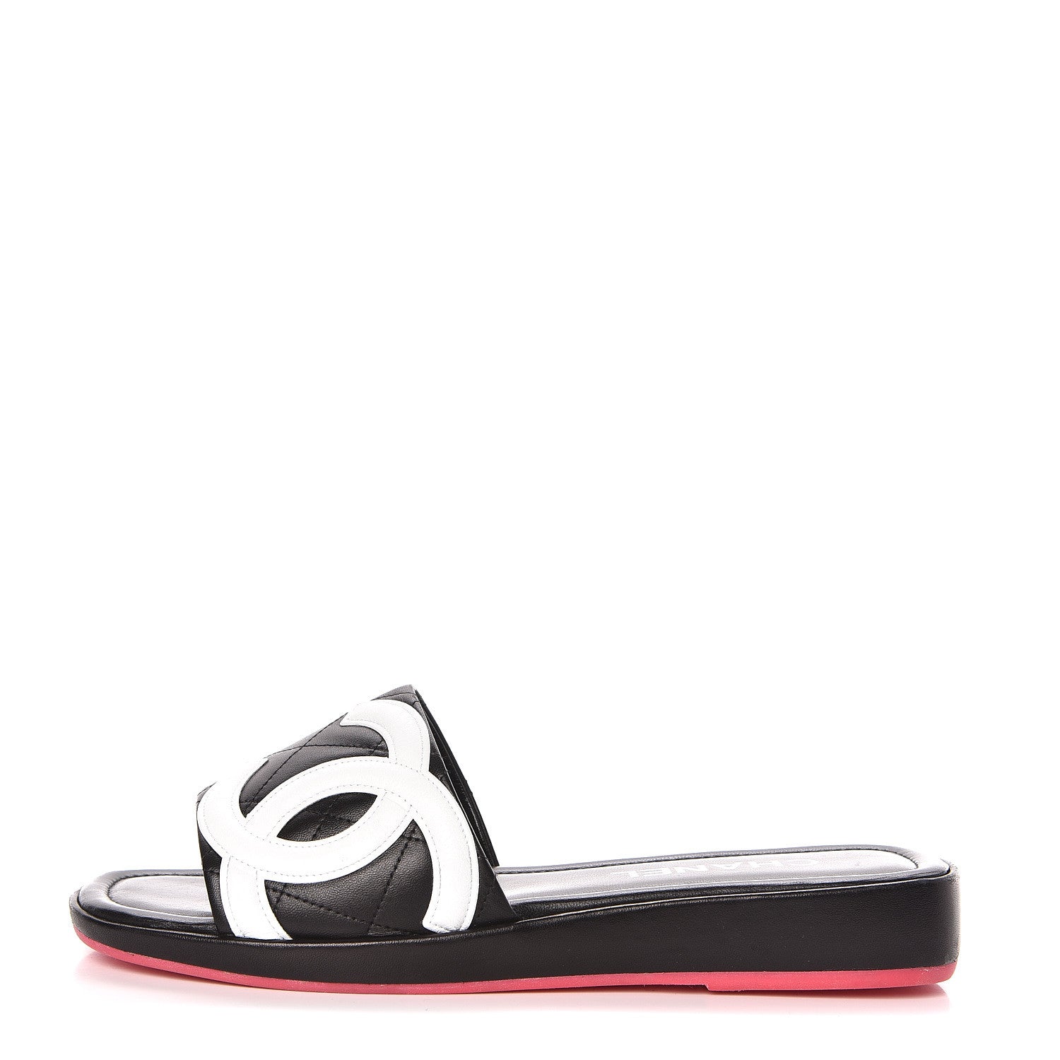 Chanel Calfskin Cambon CC Flat Slide Sandals 39 Black 1 of 9