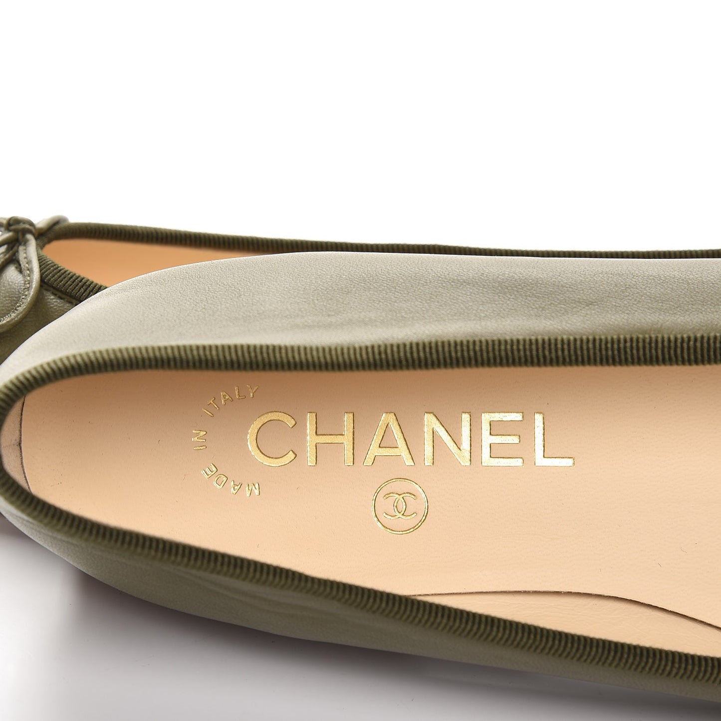 Lambskin Cap Toe Ballerina Flats 38 Green