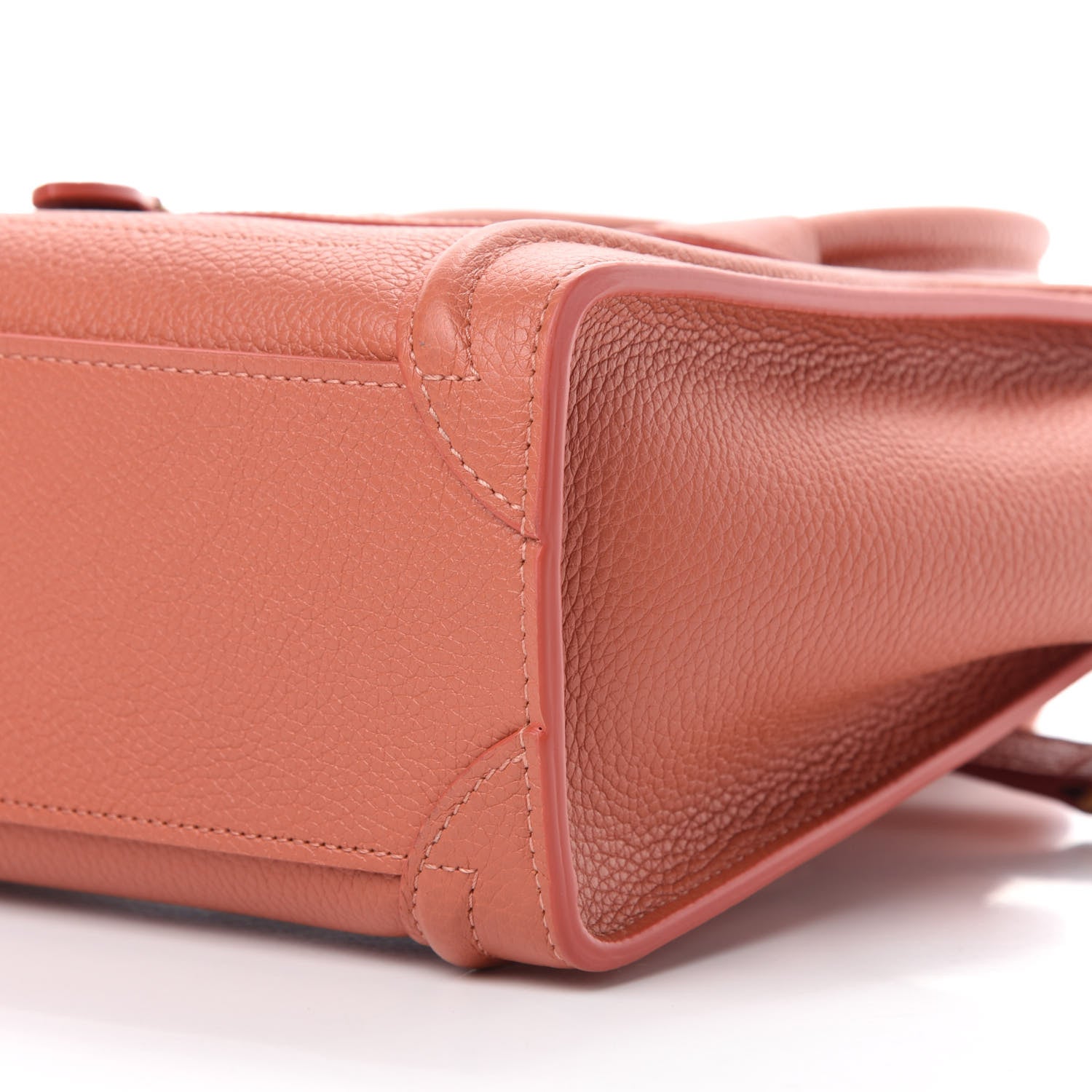 Celine Drummed Calfskin Nano Luggage Lychee 7 of 10