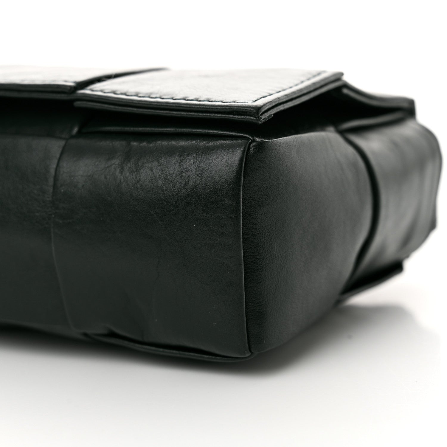 Bottega Veneta Paper Calfskin Maxi Intreccio Extra Mini Cassette Crossbody Bag Black 10 of 11