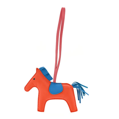 Hermes Milo Lambskin Grigri Rodeo Horse Bag Charm MM Orange Bleu Zanzibar Rose Azalee 1 of 3