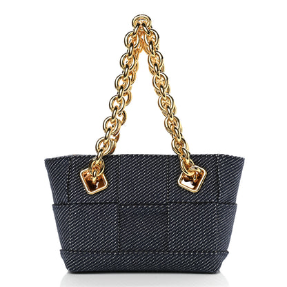 Bottega Veneta Denim Maxi Intrecciato High Frequency Chain Tote Indigo 3 of 10