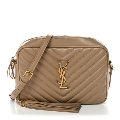 Saint Laurent Calfskin Matelasse Monogram Lou Camera Bag Dark Beige 1 of 16