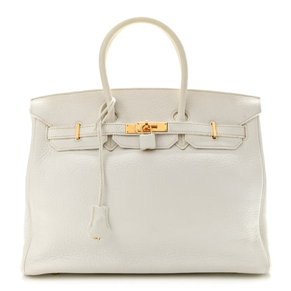 Hermes Taurillon Clemence Birkin 35 White 1 of 15