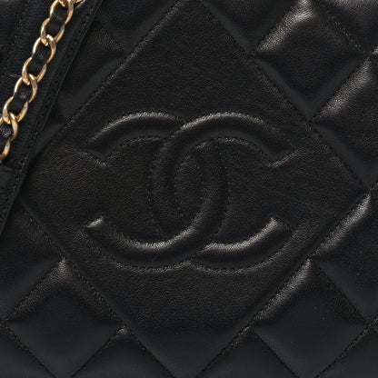 Chanel Lambskin Quilted Small Diamond CC Camera Case Black 8 of 11