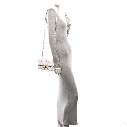 Chanel Denim Printed Fish Quilted Mini Rectangular Flap White Multicolor 2 of 10