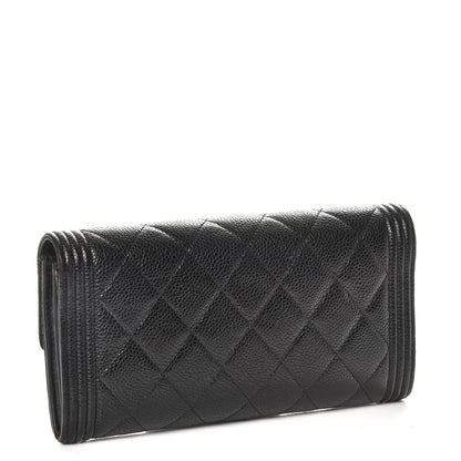 Chanel Caviar Quilted Boy Flap Wallet Black 3 of 12
