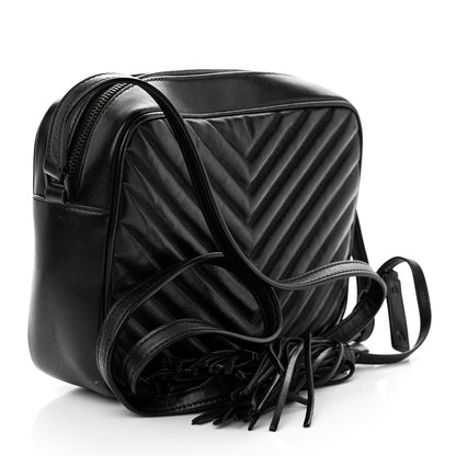 Saint Laurent Calfskin Matelasse Monogram Monochrome Lou Camera Bag Black 3 of 14