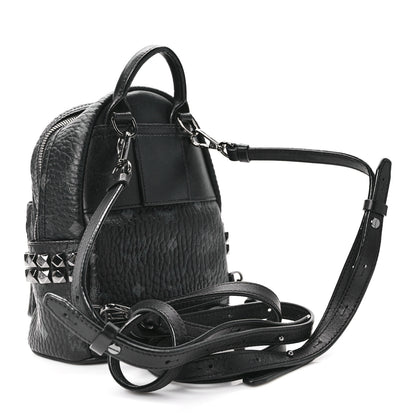 MCM Visetos Side Stud X-Mini Stark Bebe Boo Backpack Black 3 of 13