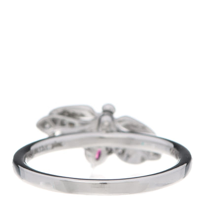 Tiffany Platinum Diamond Rubellite Paper Flowers Firefly Ring 52 6 4 of 7