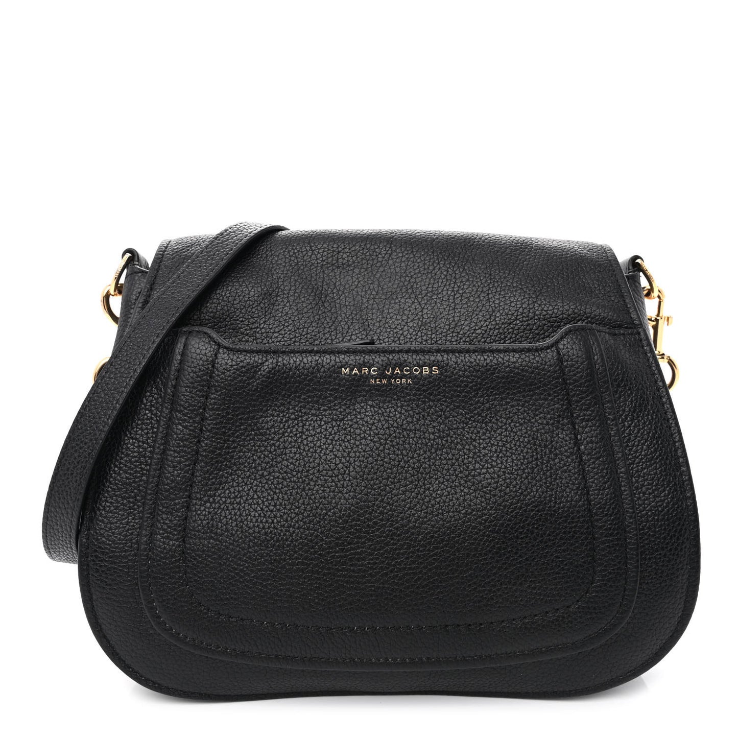 Calfskin Empire City Messenger Crossbody Black