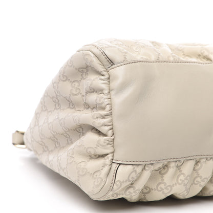 Gucci Guccissima Large D Gold Ring Hobo Off White 8 of 10