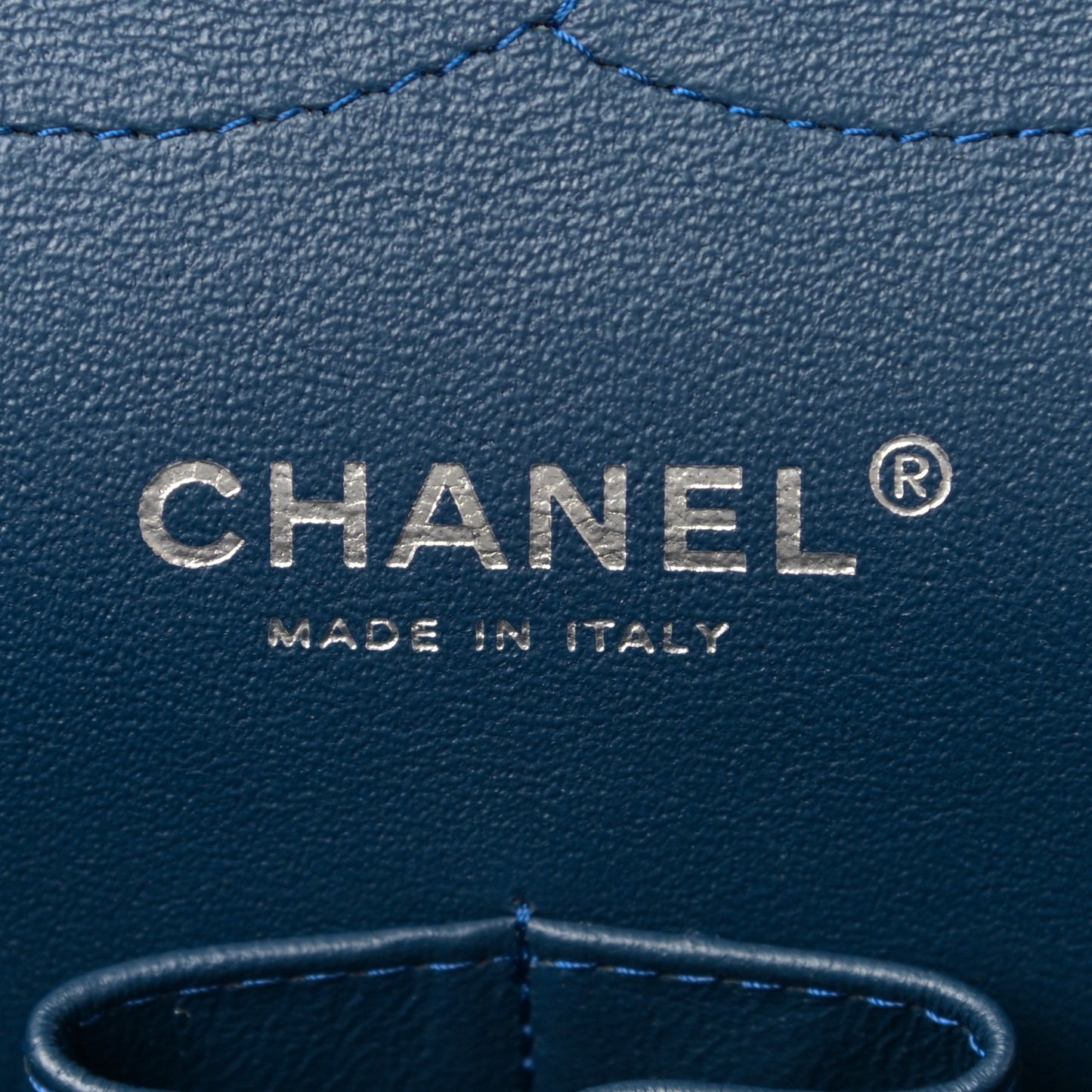 Patent Quilted Jumbo Double Flap Navy