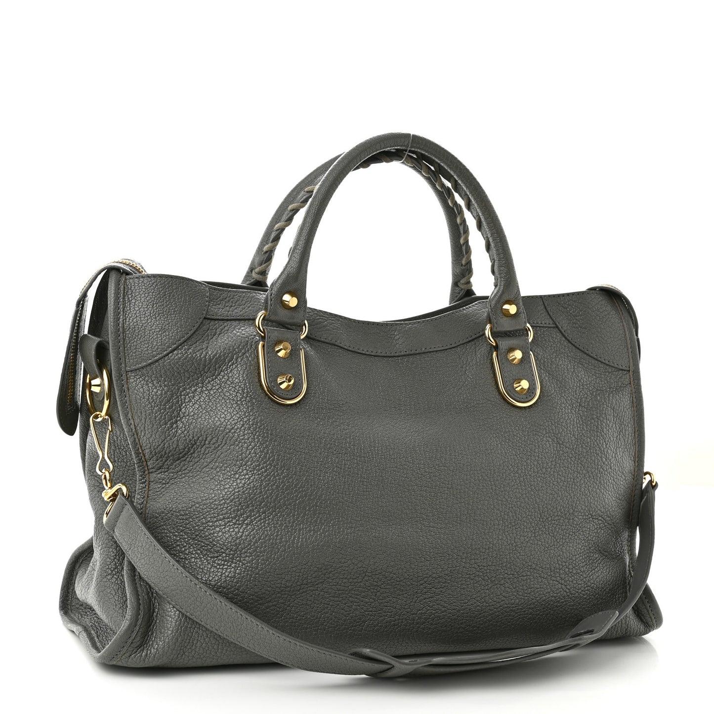 Chevre Gold Metallic Edge Hardware City Gris Acier