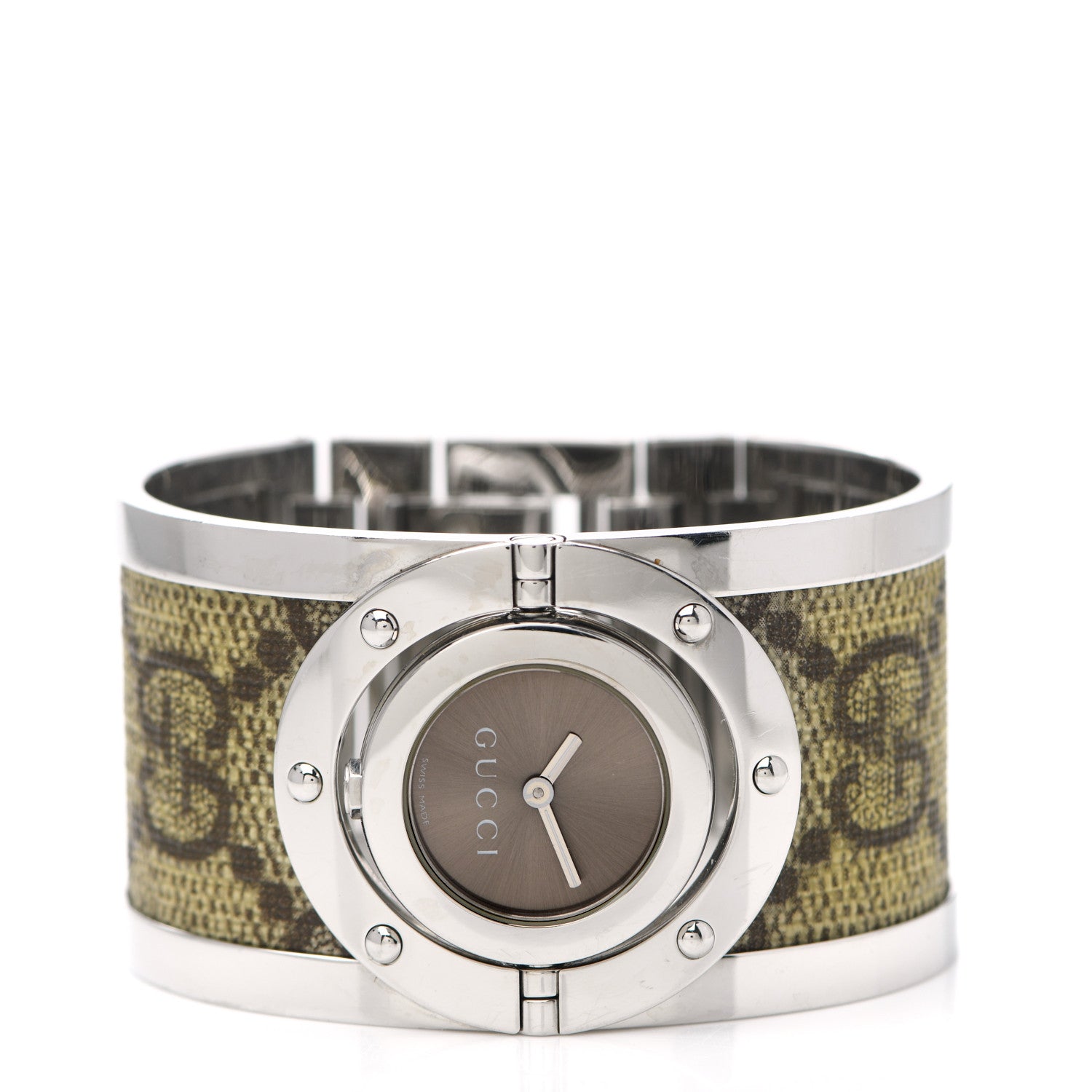 Gucci Stainless Steel Canvas 33mm Twirl Monogram Quartz Watch Brown 2 of 5