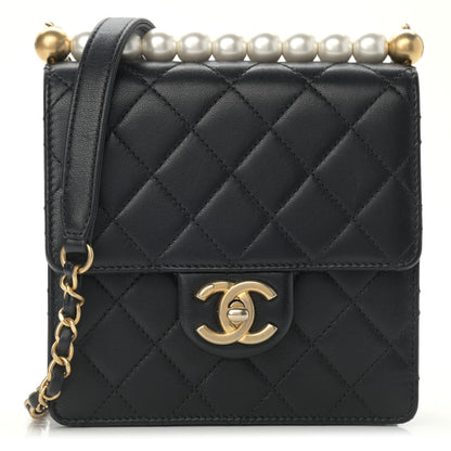 Chanel Goatskin Quilted Chic Pearls Flap Black 1 of 11