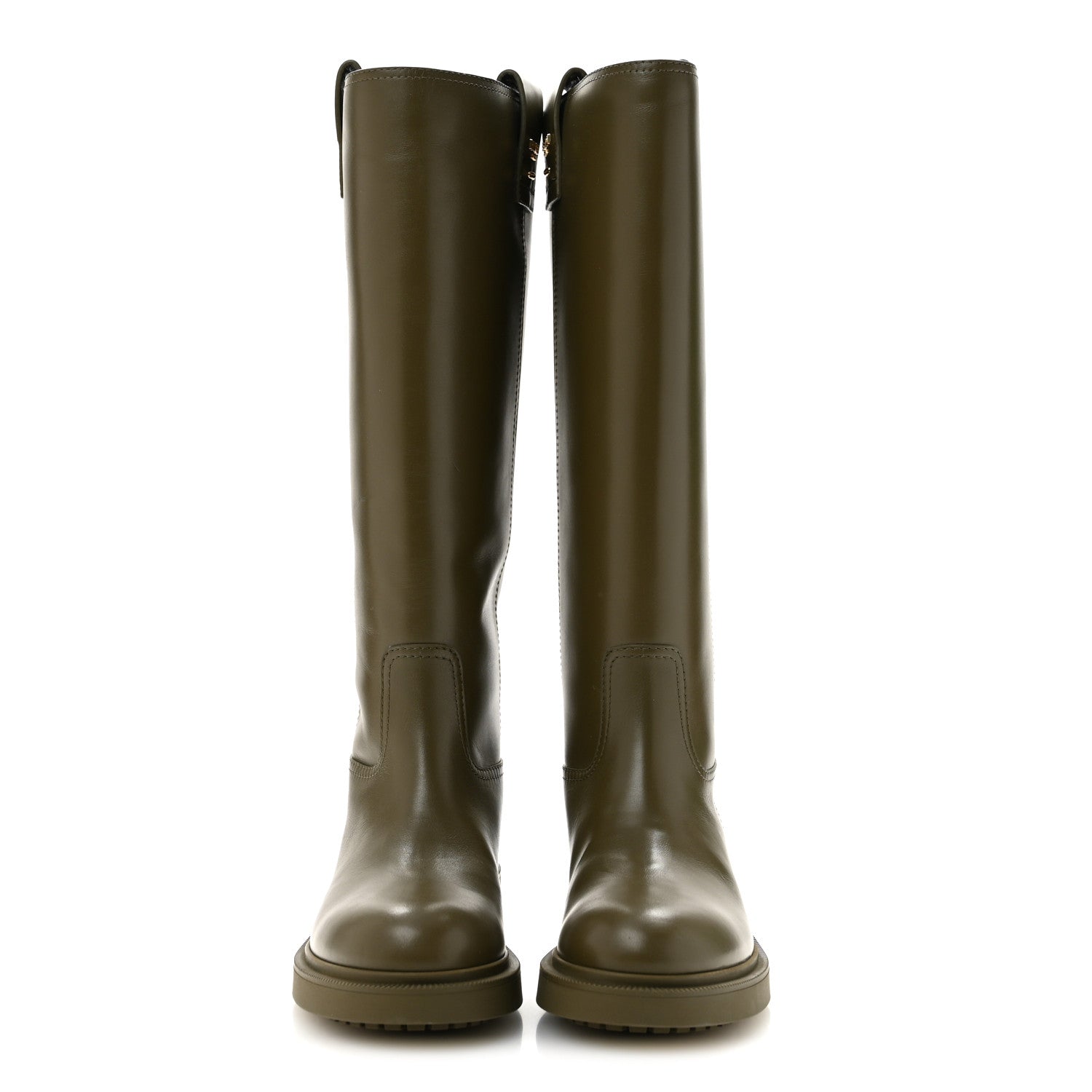 Fendi Calfskin Filo Boots 35.5 Green 3 of 10