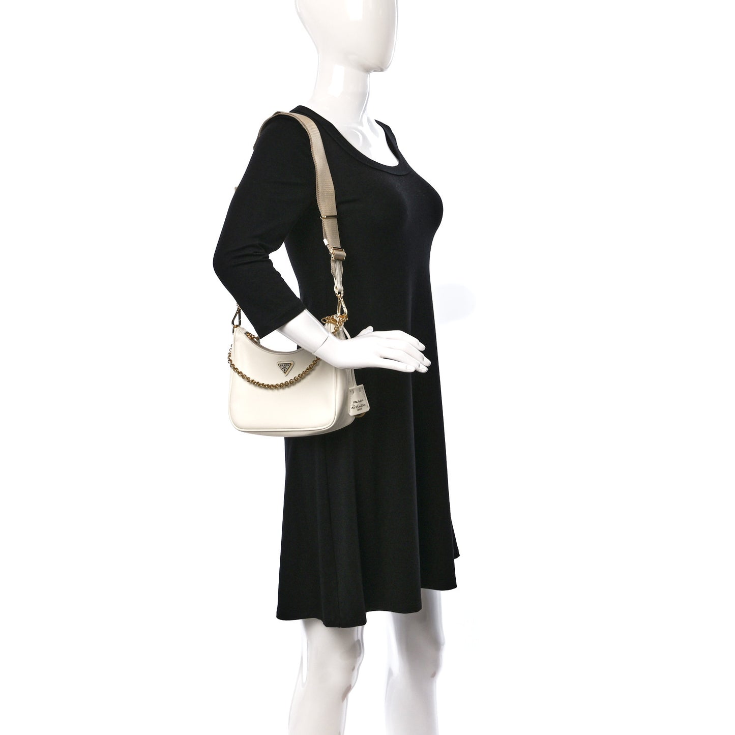Saffiano Lux Re-Edition 2005 Shoulder Bag White