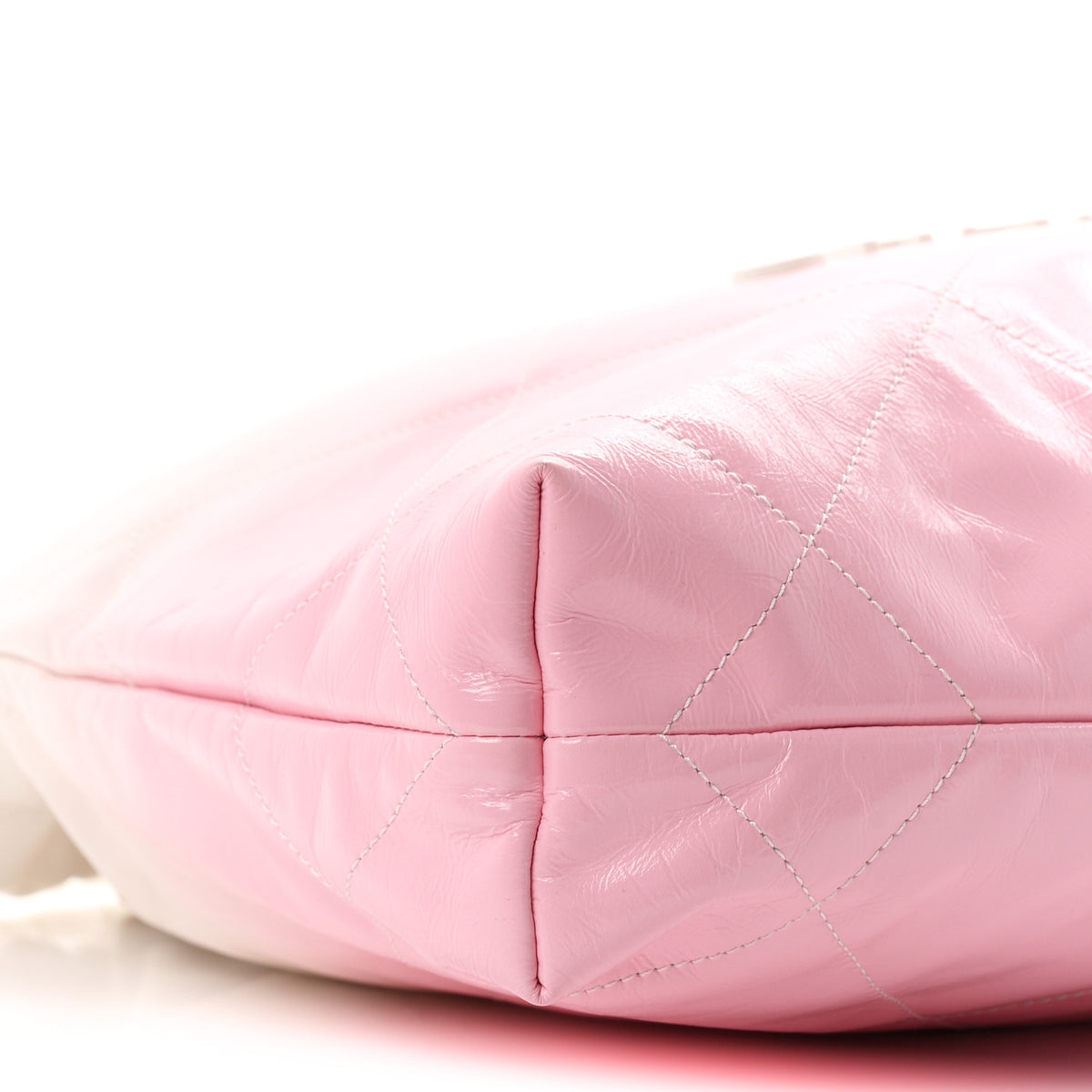 Chanel Patent Gradient Calfskin Quilted Small Chanel 22 White Light Pink 10 of 11