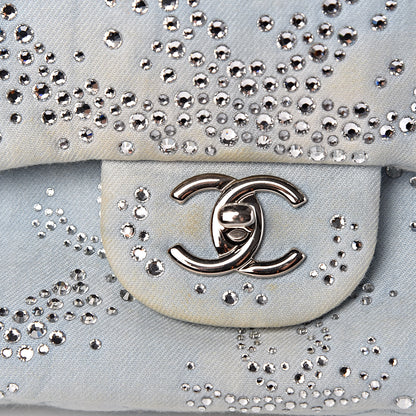Chanel Denim Quilted Swarovski Crystal Flap Blue 12 of 22