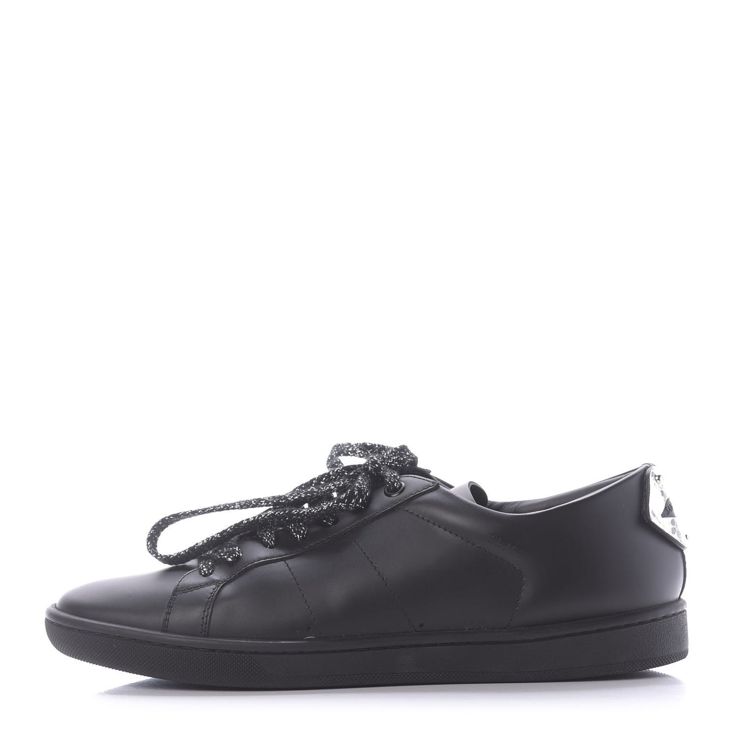 Calfskin Metallic Ayers Signature Court Lips Sneakers 38 Oro Moon Black