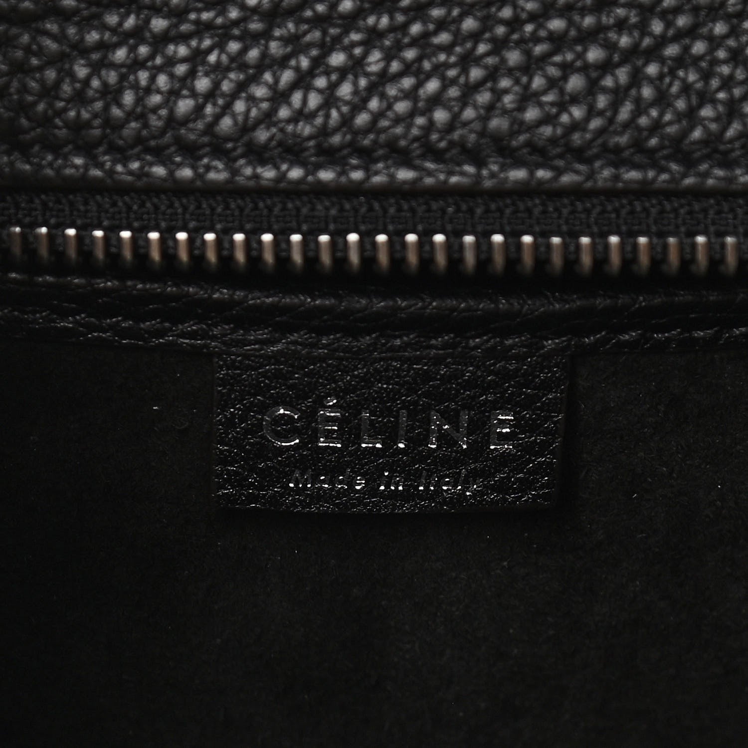Celine Drummed Calfskin Nano Luggage Black 6 of 9