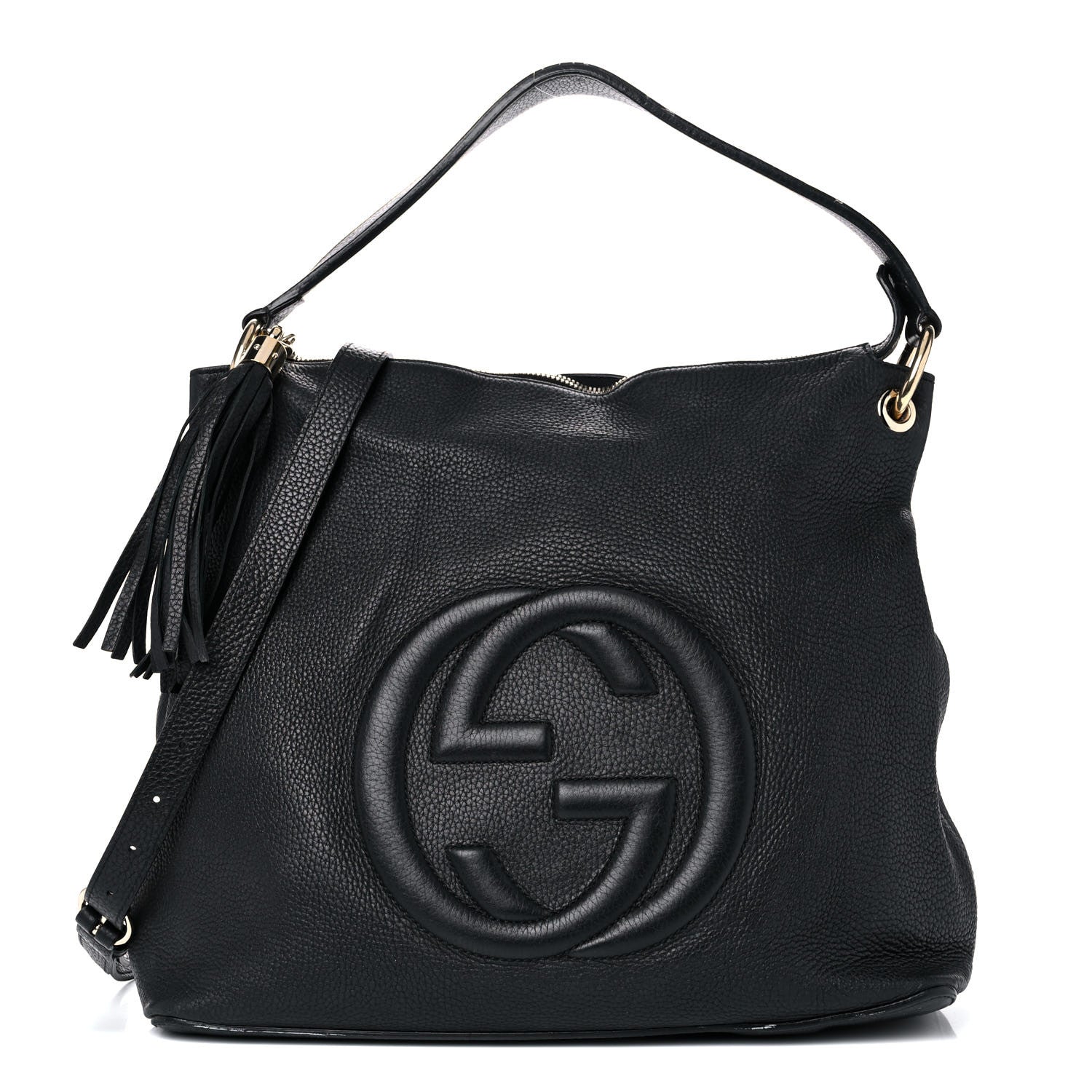 Gucci Pebbled Calfskin Large Soho Hobo Black 1 of 24
