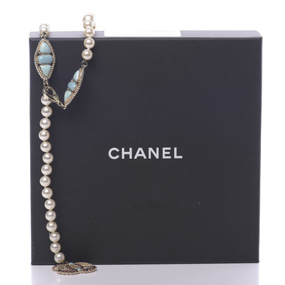Chanel Pearl CC Belt Turquoise Burgundy 4 of 4