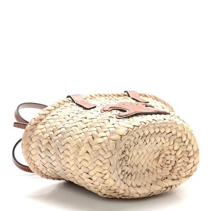 Celine Raffia Calfskin Triomphe Teen Panier Tan 4 of 8