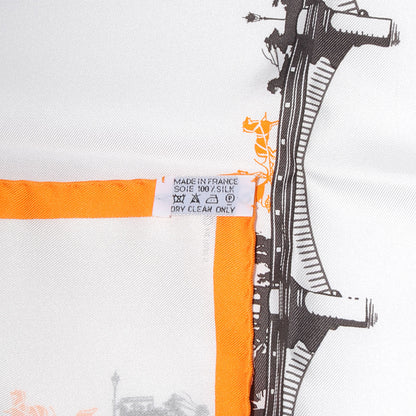 Hermes Silk L Air De Paris Pocket Square Scarf 5 of 5