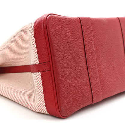 Hermes Twill H Negonda Garden Party Tote 36 MM Ecru Rouge Piment 9 of 12