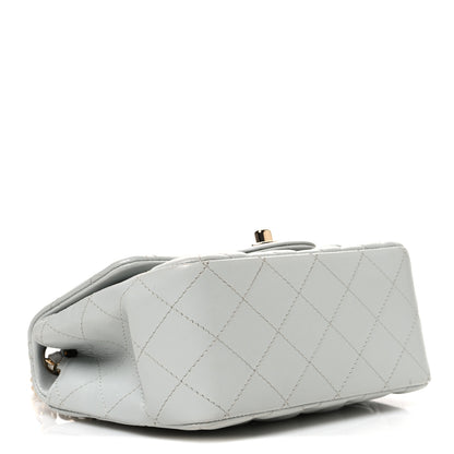Chanel Lambskin Quilted Mini Square Flap Light Grey 3 of 9