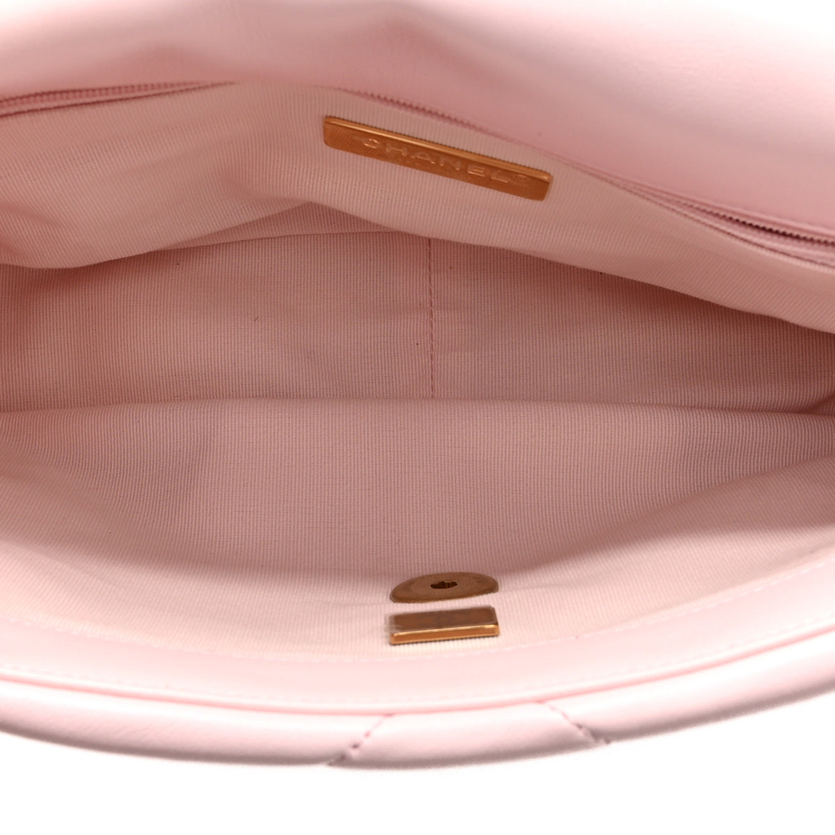 Lambskin Quilted Medium Chanel 19 Flap Light Pink