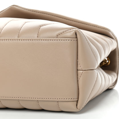 Saint Laurent Calfskin Y Quilted Monogram Small Loulou Chain Satchel Dark Beige 9 of 9