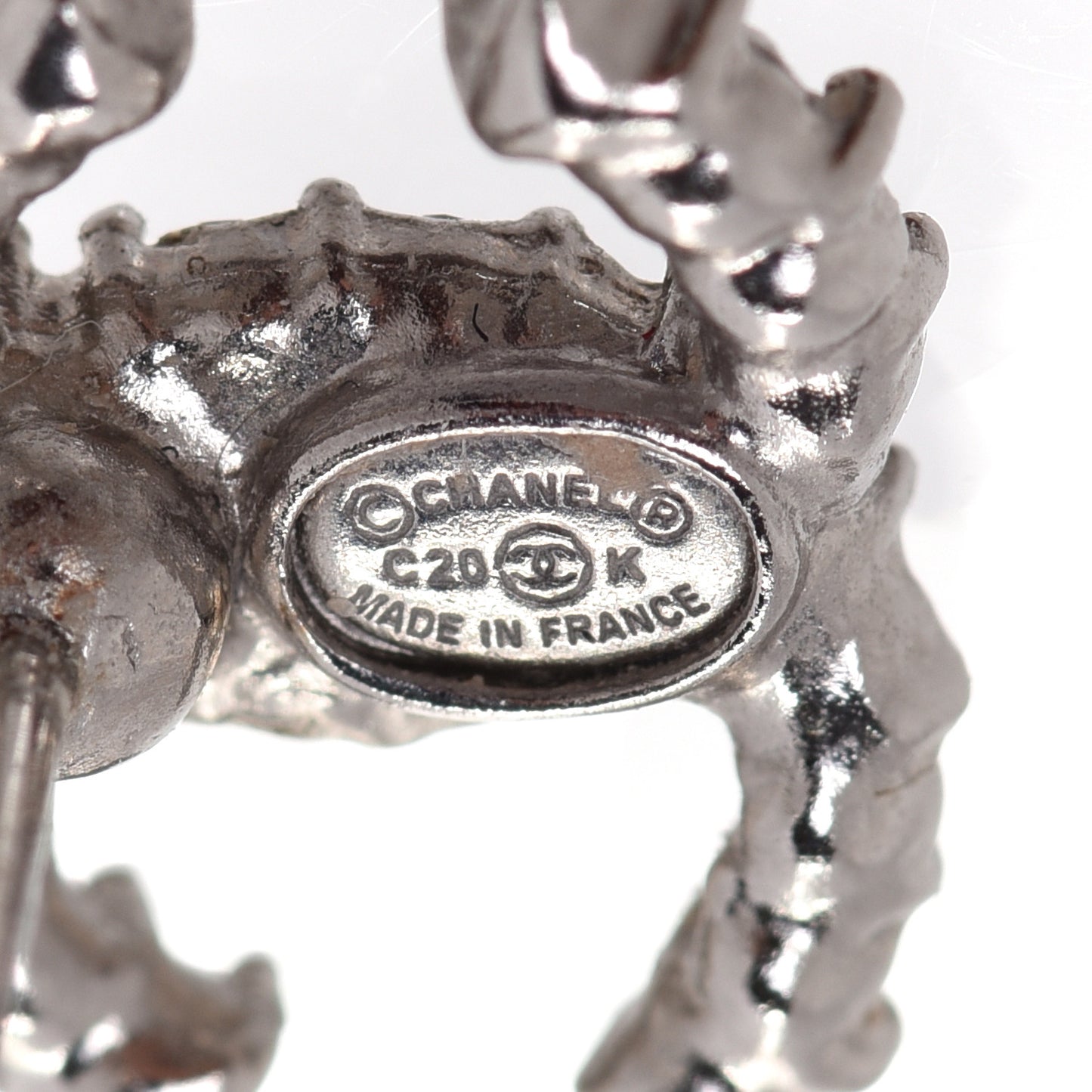 Crystal CC Earrings Silver