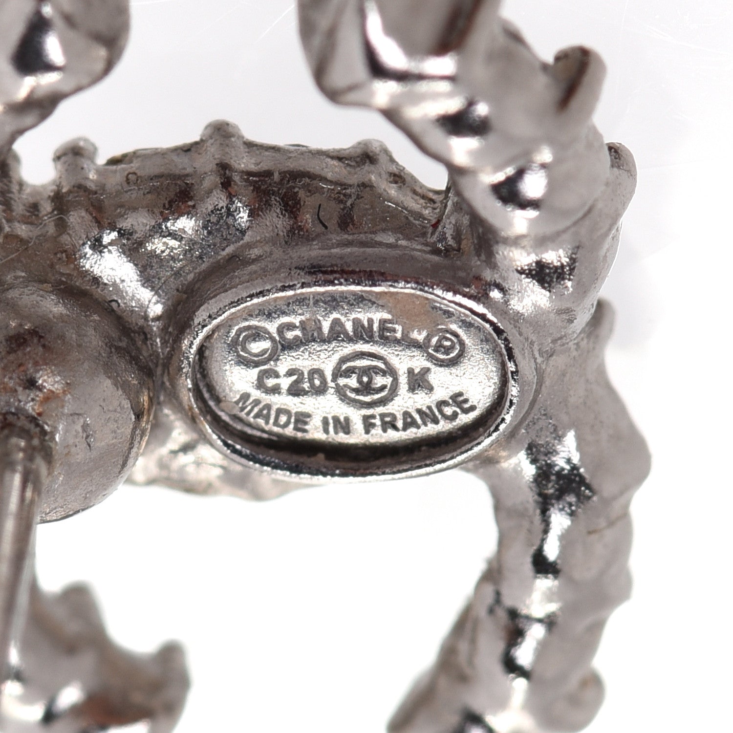 Chanel Crystal CC Earrings Silver 4 of 4