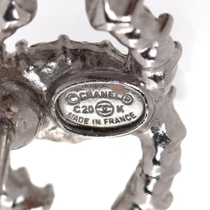 Chanel Crystal CC Earrings Silver 4 of 4
