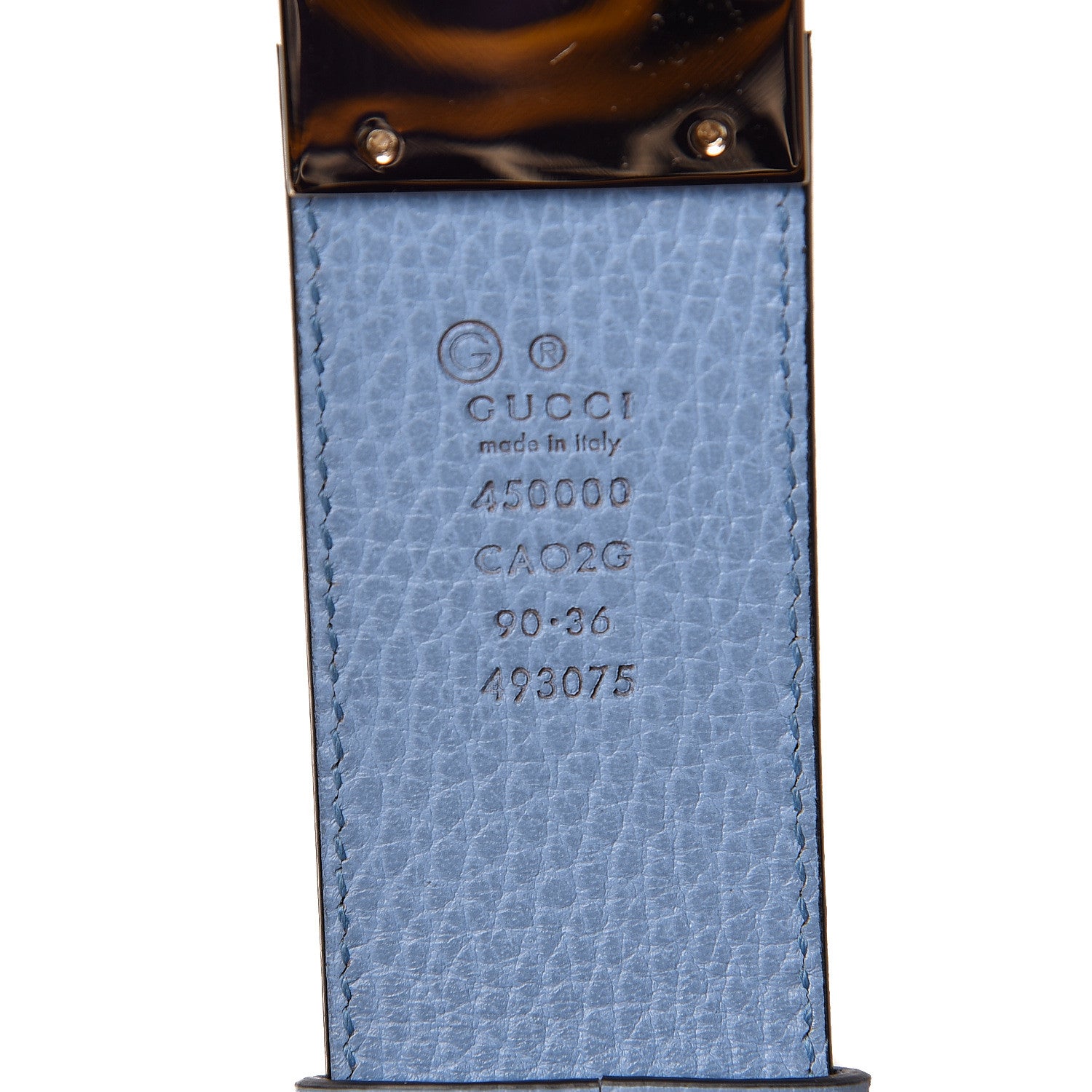 Gucci Dollar Calfskin 1973 Reversible Belt 90 36 Black Mineral Blue 4 of 6