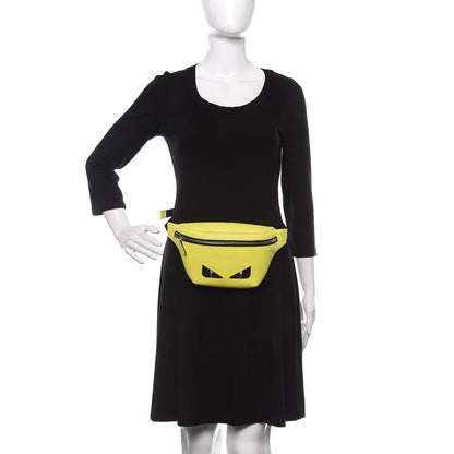 Fendi Cuoio Romano Fluo Metal Bug Eyes Kids Belt Bag Giallo Fluo Black 2 of 10