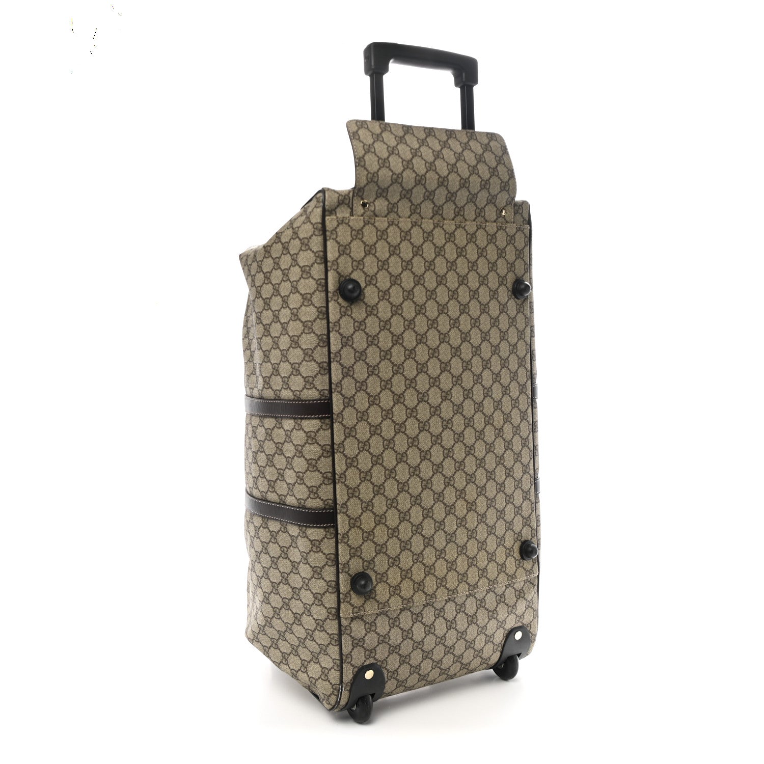 Gucci GG Plus Monogram Large Carry On Duffle Trolley Beige Ebony Cocoa Dark Chocolate 4 of 14