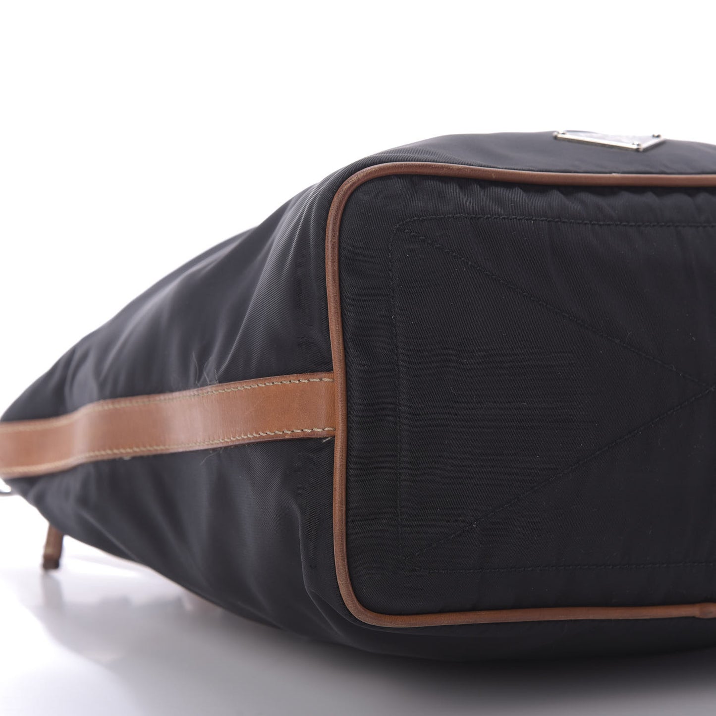 Tessuto Nylon Calfskin Hobo Black Brown