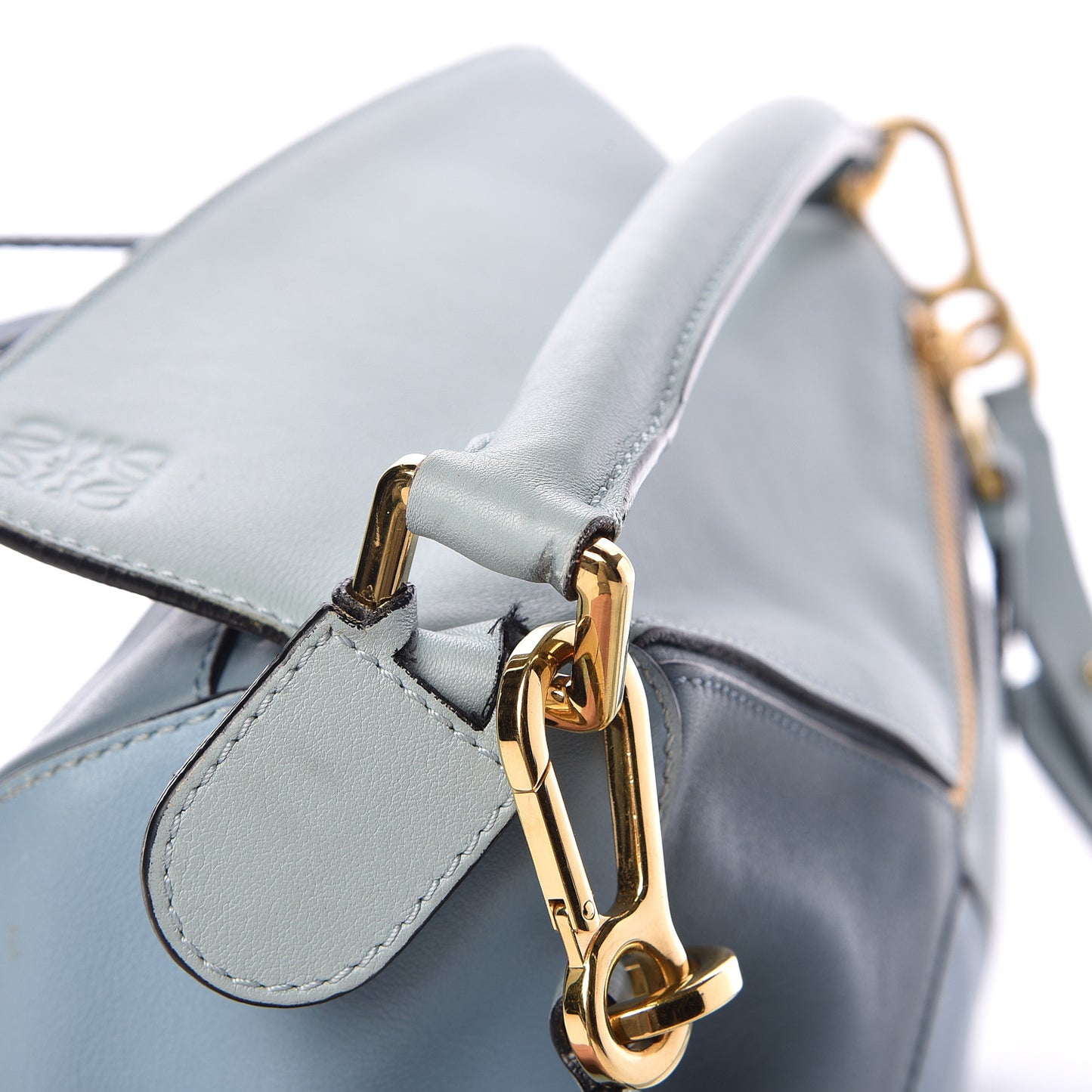 Calfskin Small Puzzle Bag Aqua Light Blue Stone Blue