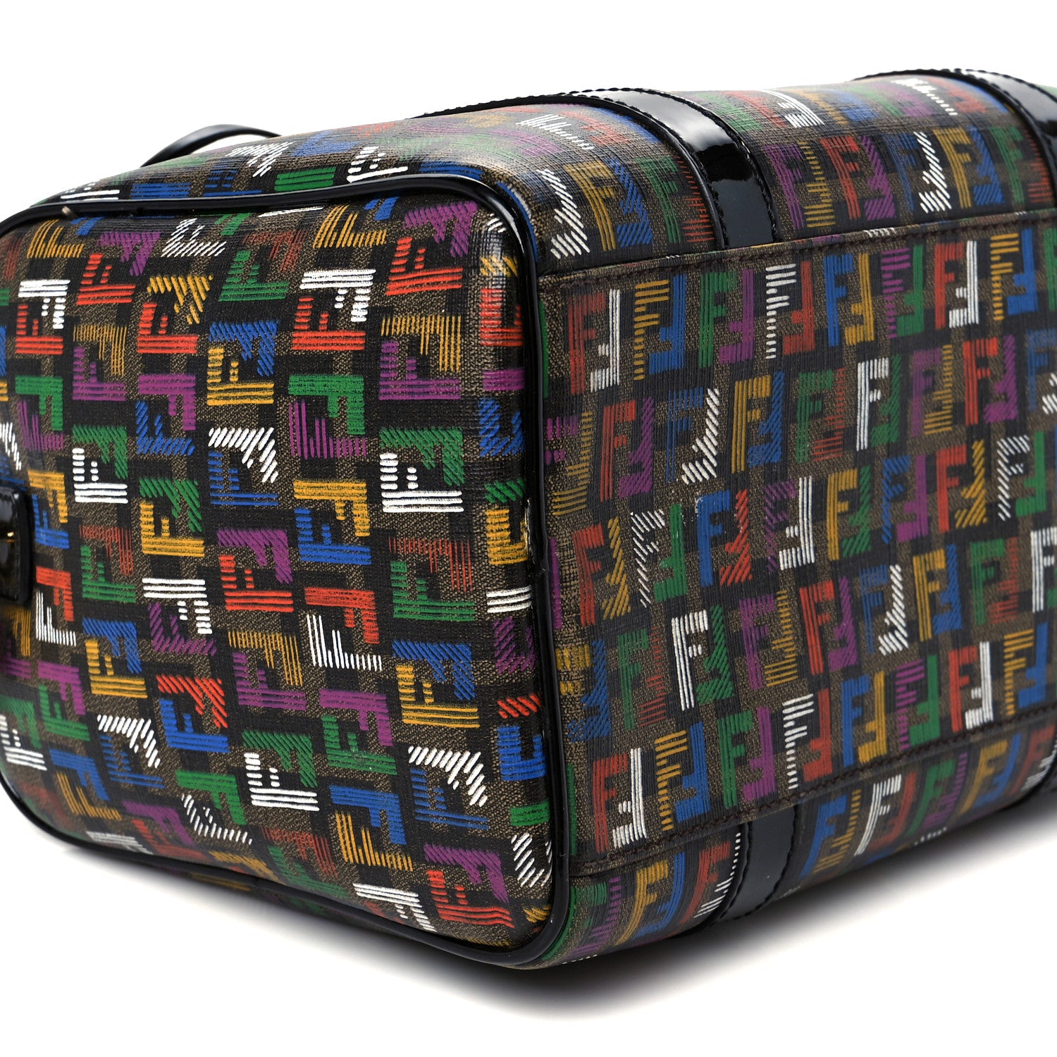 Fendi Zucchino Spalmati Vitello FF Multicolor Forever Boston Multicolor Black 10 of 11